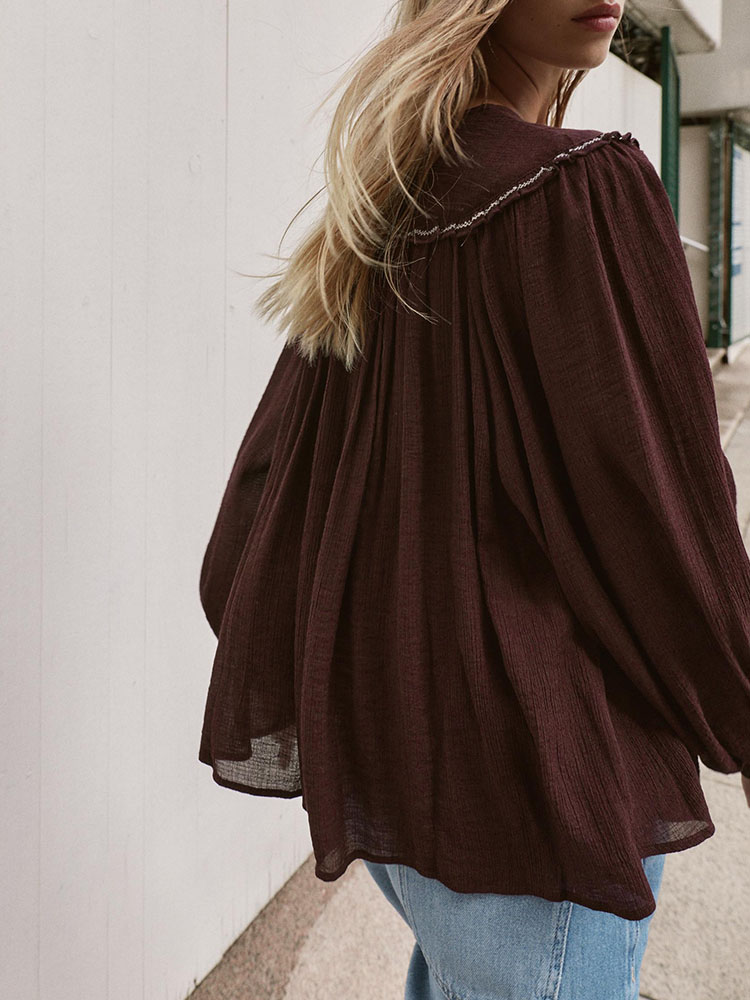 เสื้อเชิ้ตลำลองปักลูกปัดแฟชั่น - Ethnic Wear บทวิจารณ์และราคา