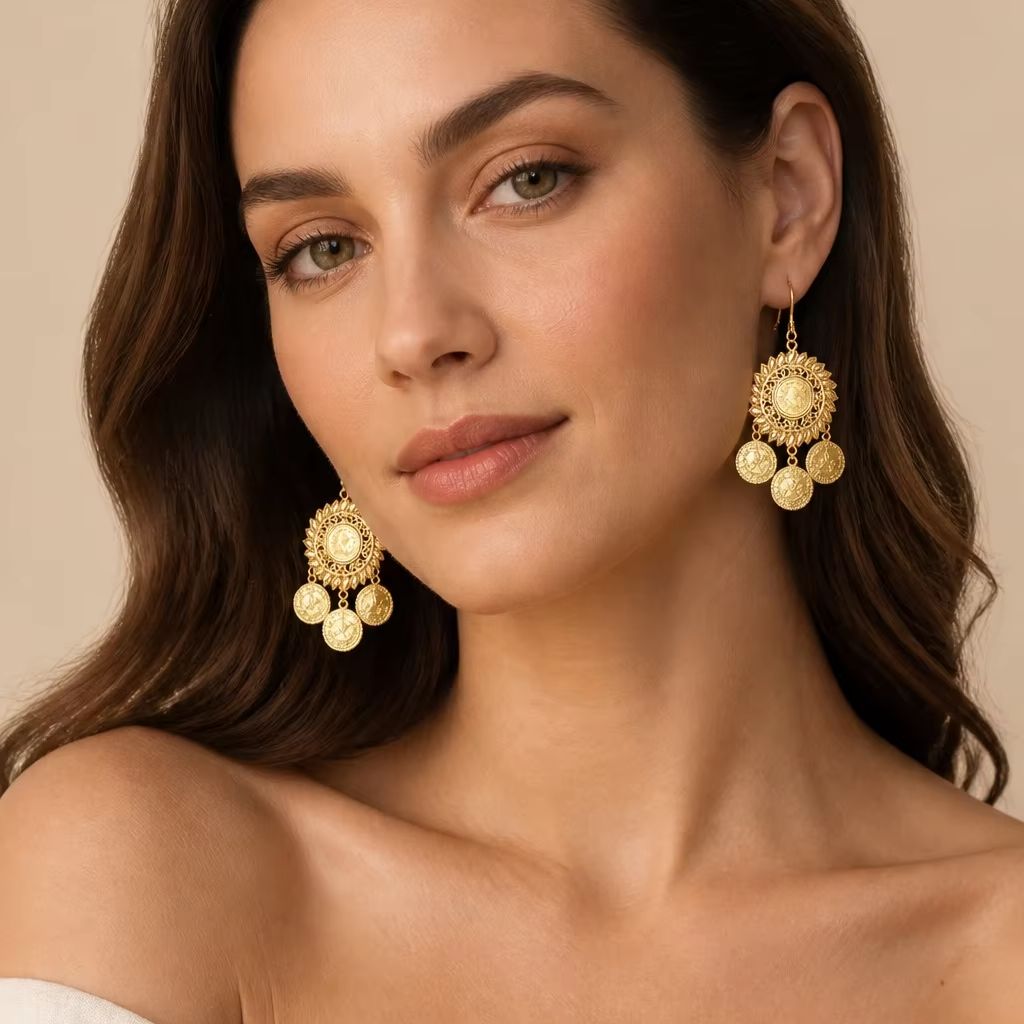 ต่างหูสไตล์วินเทจโบโฮลายดอกไม้ - Ethnic Fashion Wear For Women บทวิจารณ์และราคา
