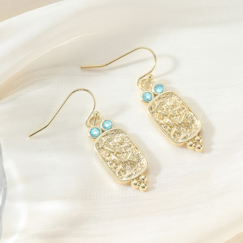 ต่างหูห้อยประดับเพชร CZ สีฟ้าท - Ethnic Fashion Wear For Women บทวิจารณ์และราคา