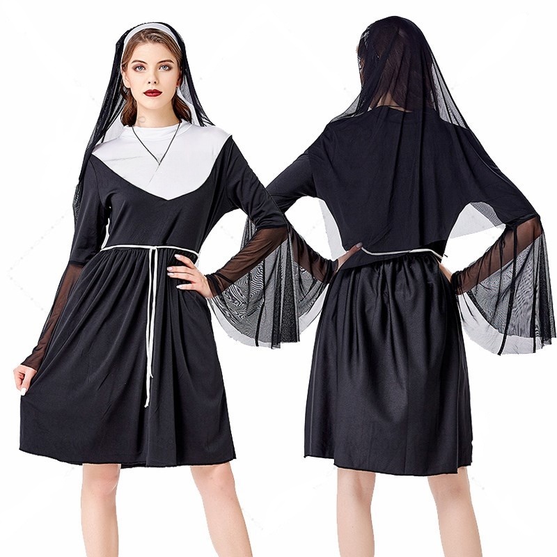 ชุดนักบวชหญิงสีดำสำหรับงานฮาโล - Ethnic Wear บทวิจารณ์และราคา