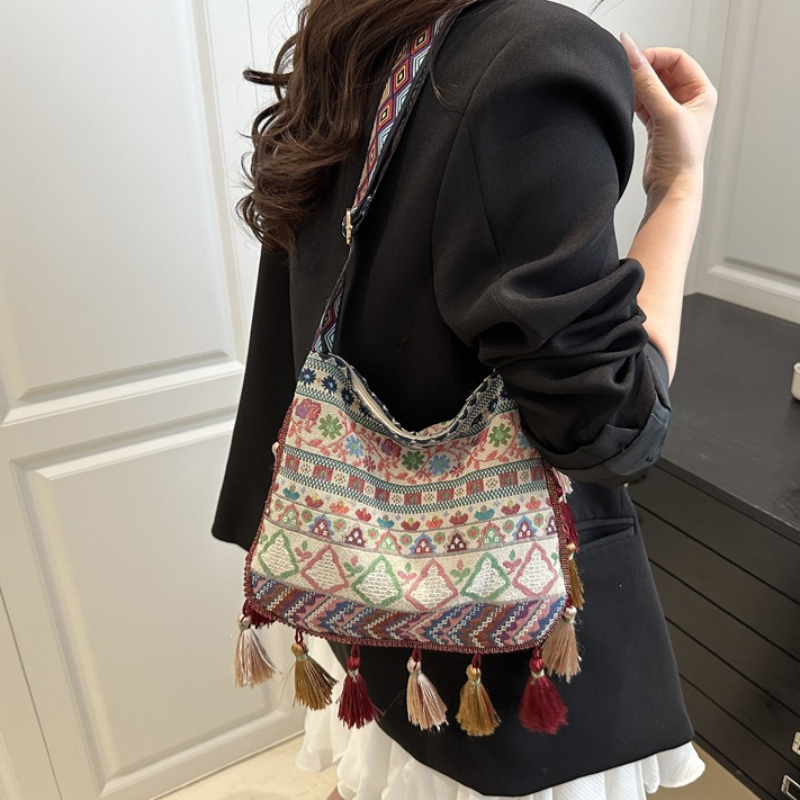 กระเป๋าสะพายข้างลายชนเผ่าโบฮีเ - Ethnic Boho Fashion บทวิจารณ์และราคา