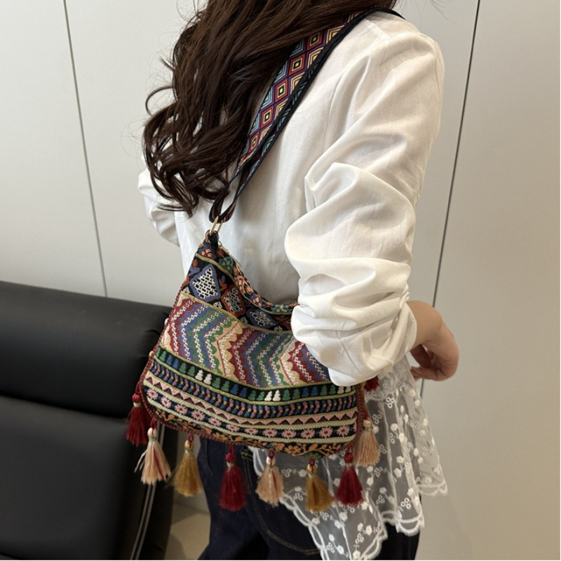 กระเป๋าสะพายข้างลายชนเผ่าโบฮีเ - Ethnic Boho Fashion บทวิจารณ์และราคา