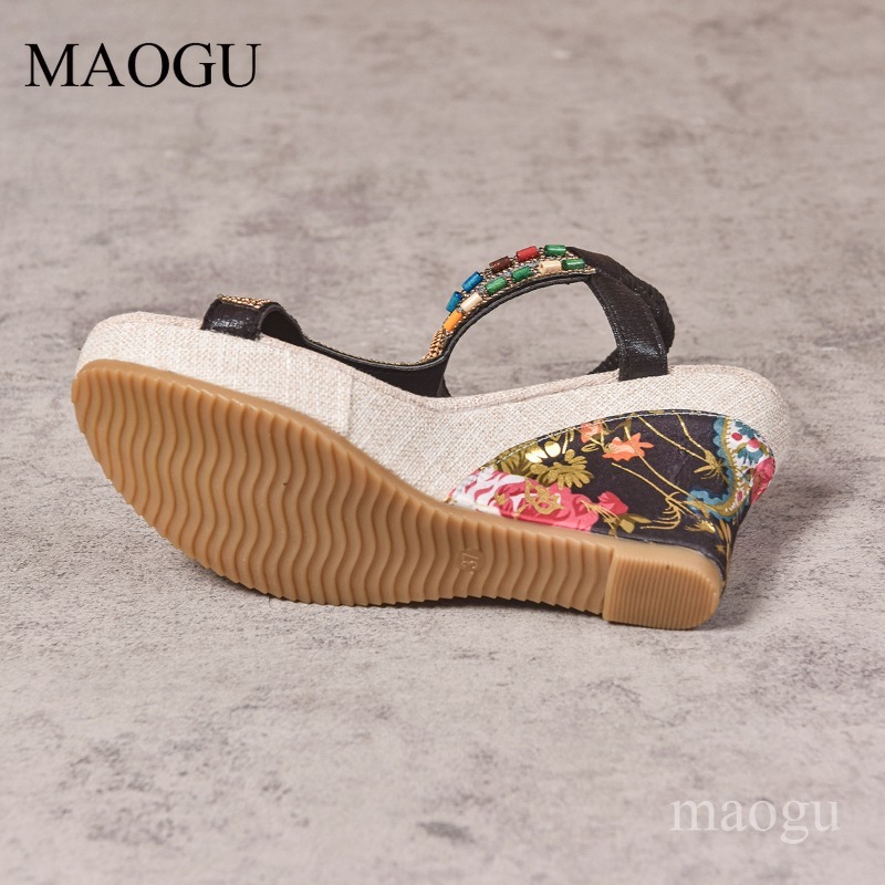 รองเท้าส้นเตารีดประดับลูกปัดลา - Ethnic Boho Fashion บทวิจารณ์และราคา