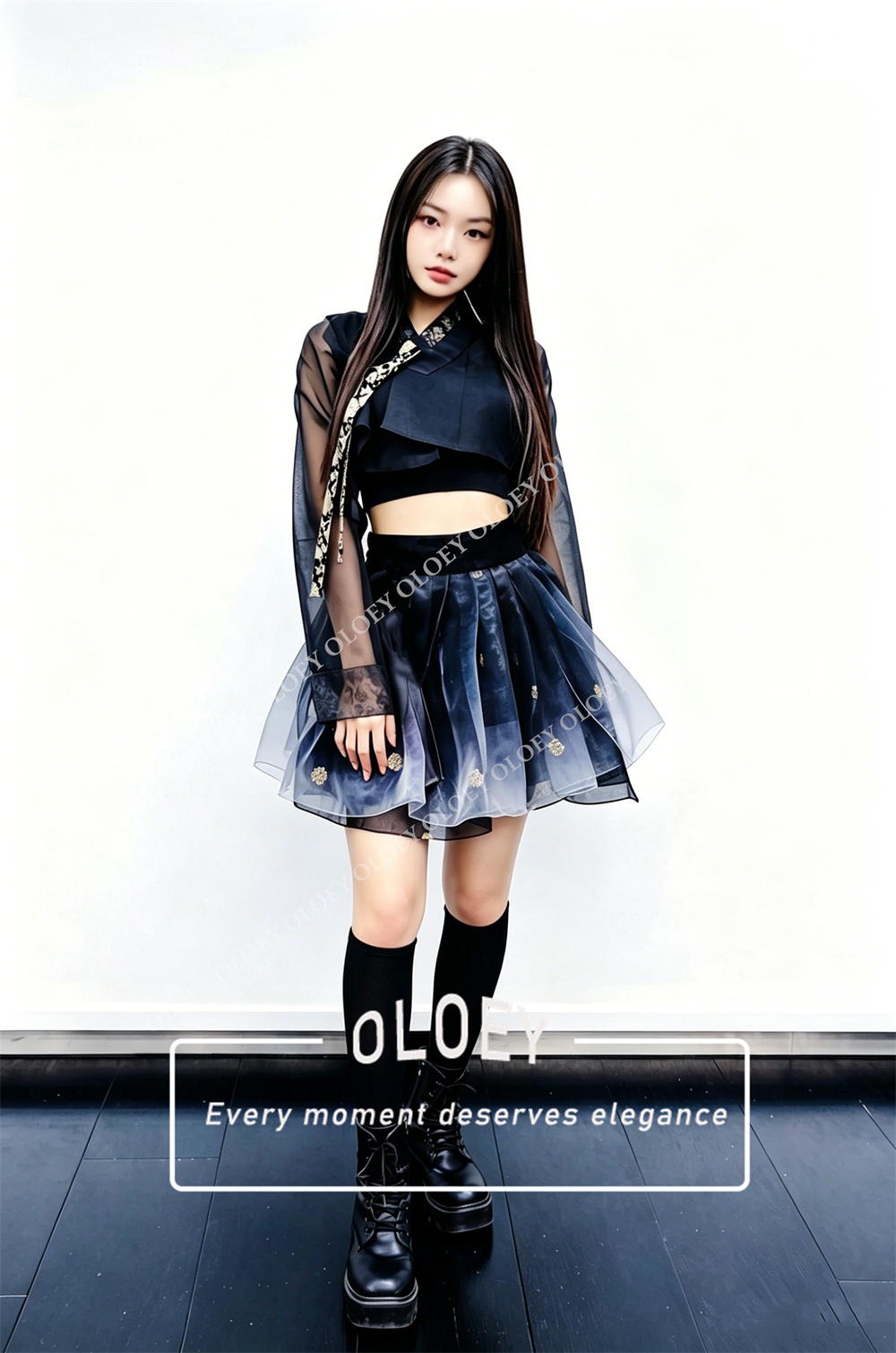 OLOEY ชุดฮันบกสั้นสีตัดกันสไตล - Hanbok Modern Set บทวิจารณ์และราคา