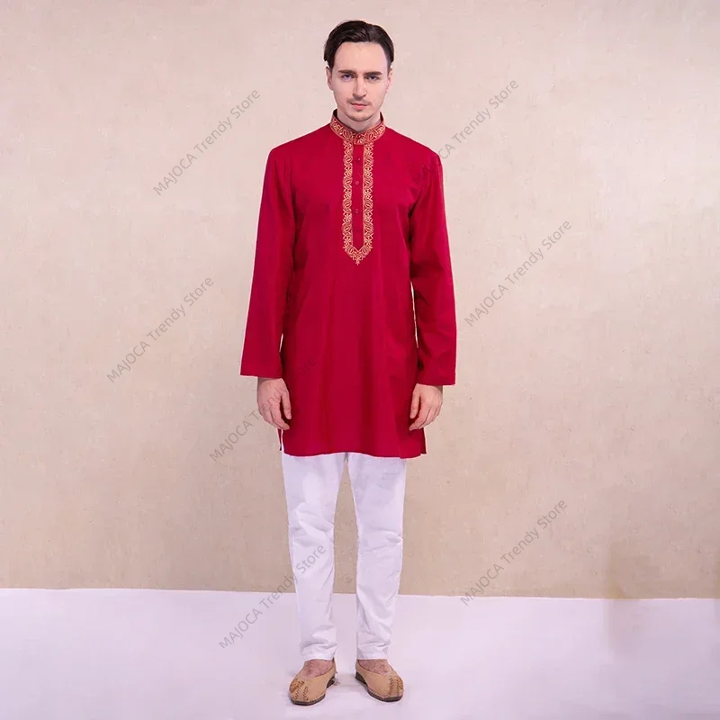 ชุดอินเดียสำหรับผู้ชาย เสื้อคุ - Kurta Men Cotton บทวิจารณ์และราคา