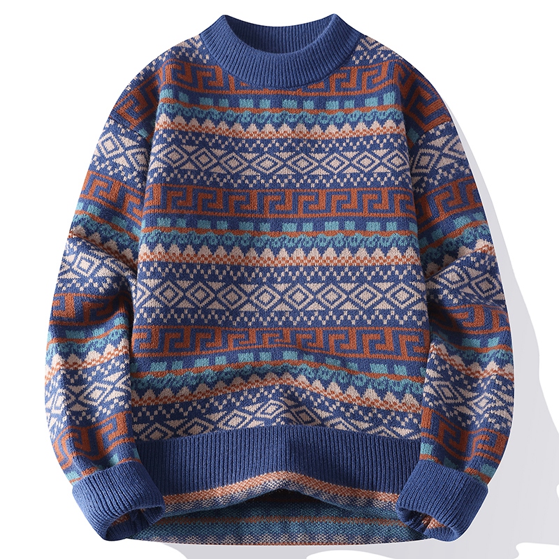 เสื้อสเวตเตอร์คอกลมผู้ชายสุดเท - Ethnic Fashion Men บทวิจารณ์และราคา