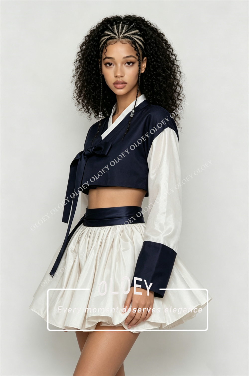 ชุดฮันบกสั้นสีน้ำเงินกรมท่าและ - Hanbok Modern Set บทวิจารณ์และราคา